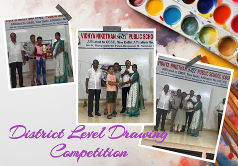 We are proud to share that our students participated in the District Level Drawing Competition conducted by Vidhya Niketan Inter Public School, Rasipuram on 7th September 2025.