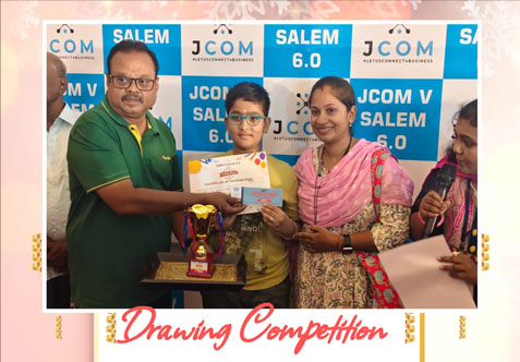 Master K.A. Hanish of Class VII has brought laurels to our school by winning First Prize in the Drawing Competition held on Sunday, 28th September 2025 at Ponnusamy Gounder Thirumana Mandapam, organized by Jcom V and Salem 6.0.