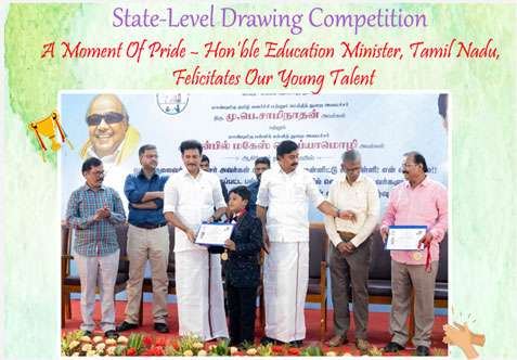 A MOMENT OF PRIDE – HON’BLE EDUCATION MINISTER, TAMIL NADU, FELICITATES OUR YOUNG TALENT