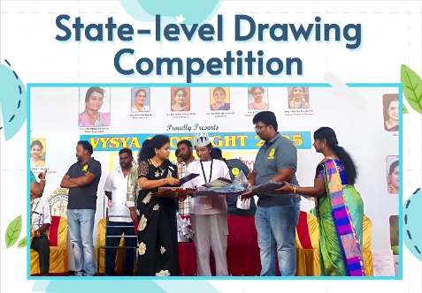 On Sunday, 2nd November 2025, our student B. Sahasra of Class VII participated in the State-level Drawing Competition conducted by the Tamil Nadu Vasavi Mahila Samaj at Vysya College, Salem, and has won the First Prize.