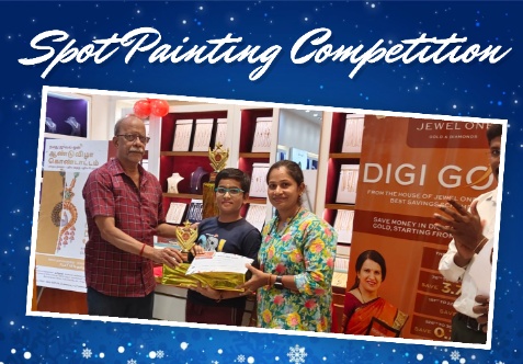 Our school student K.A. Hanish of Class 7 participated in the Spot Painting Competition organized by Jewel One Jewellery Shop, Salem, on Sunday, 16th November 2025, and has secured the Second Prize .