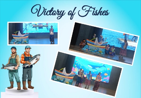 Teachers narrated the story “Victory of Fishes” in an engaging way and performed a role play to enhance understanding.