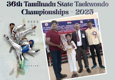 Our student Master Devashwin S.P of Class II – D has secured the Gold Medal in the Mini Sub Junior Boys – Under 25 B kg weight category at the 36th Tamilnadu State Taekwondo Championships – 2025, organized by the Sports Taekwondo Association of Thiruvarur.